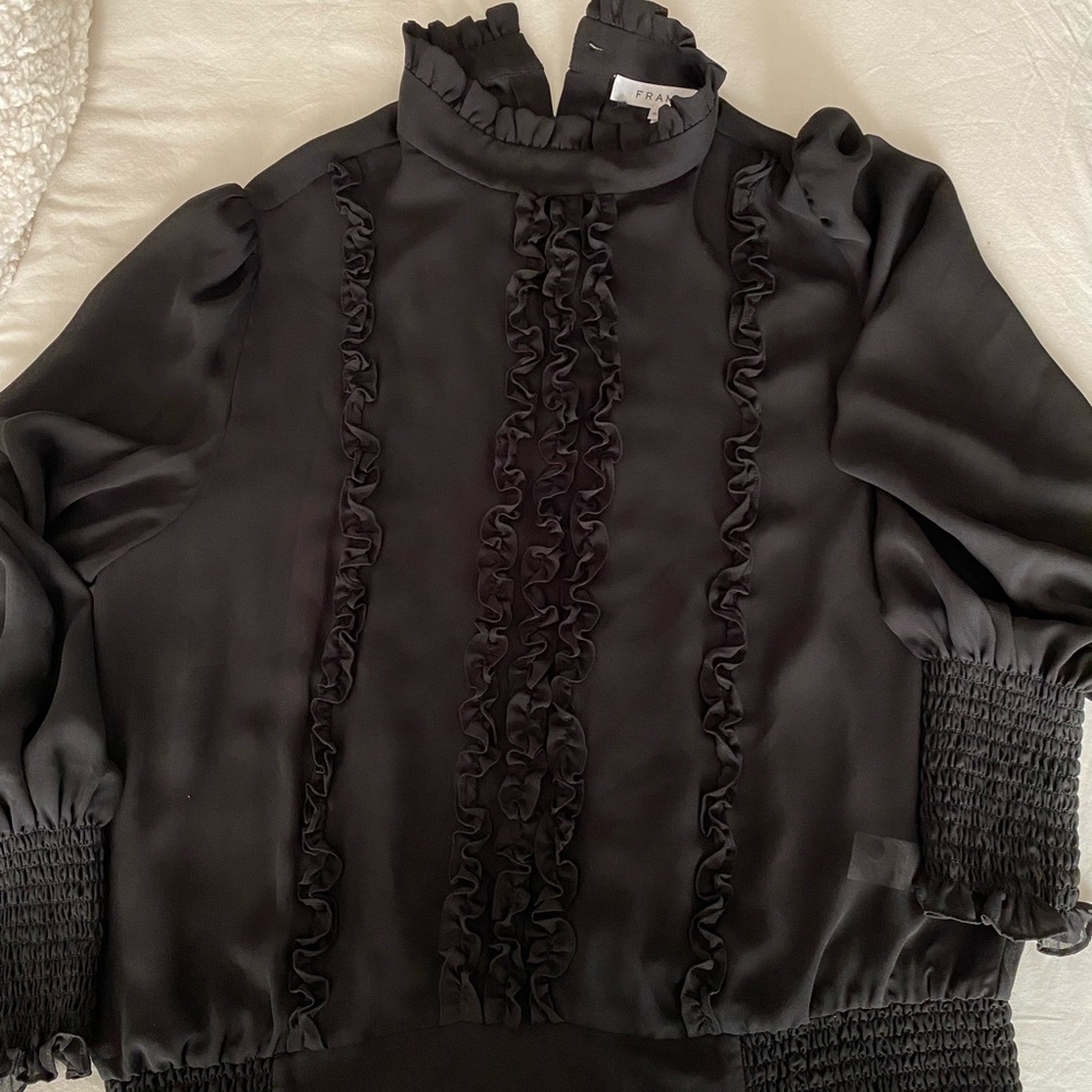 Smocked ruffle Frame blouse